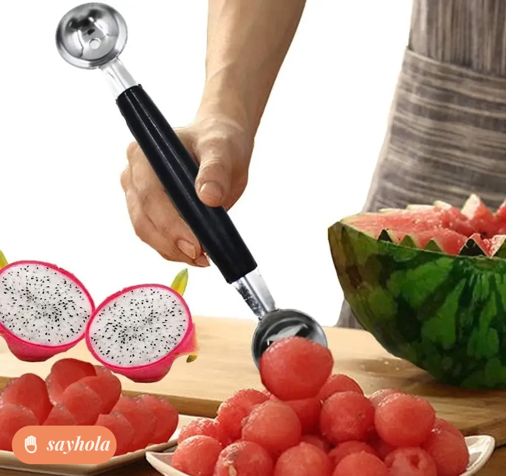 double-sided stainless steel melon baller spoon