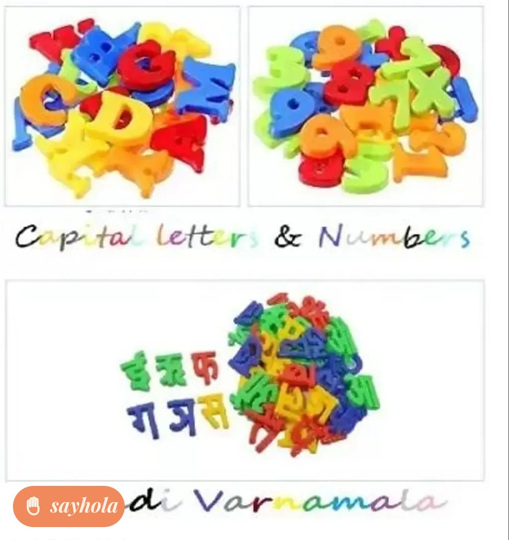 kids learning letters and hindi words set