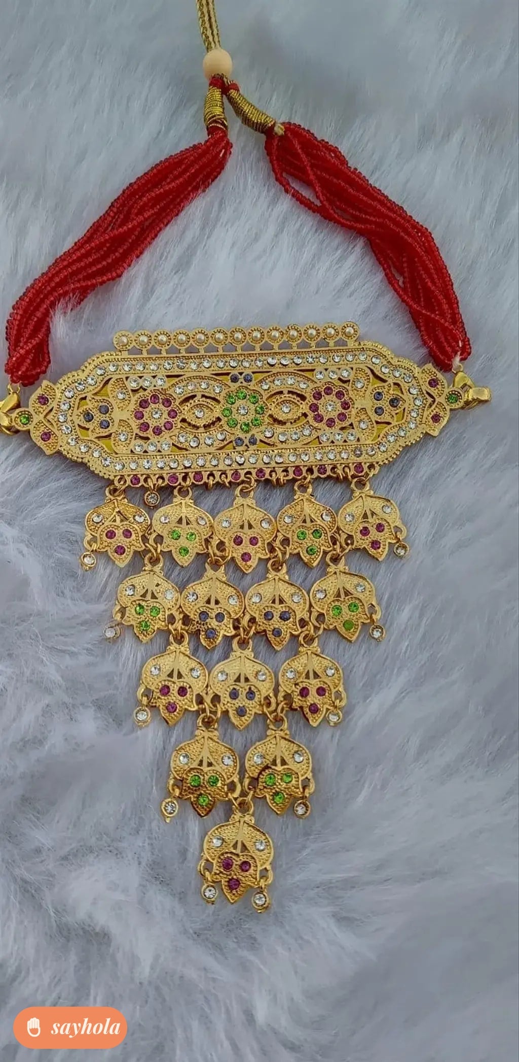 gold plated cubic zirconia necklace for women
