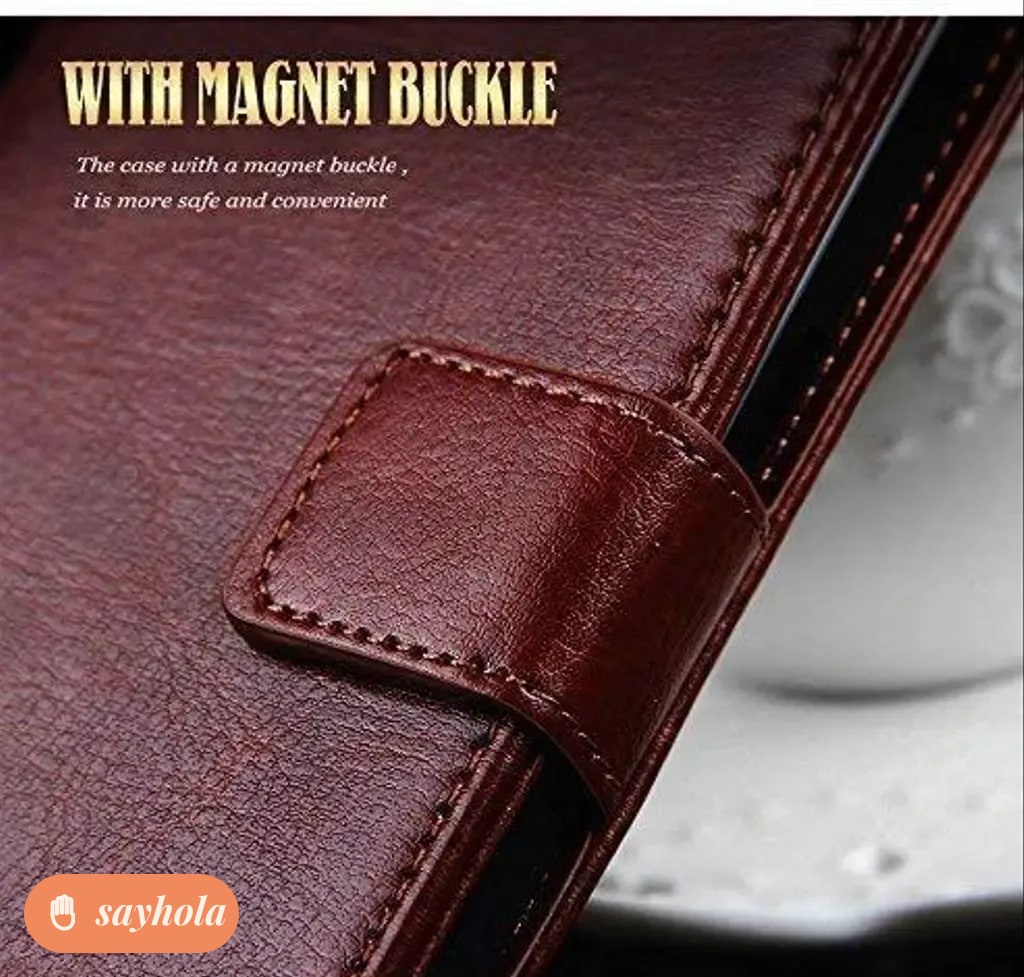 leather finish shockproof flip cover for vivo y91 y95 y93