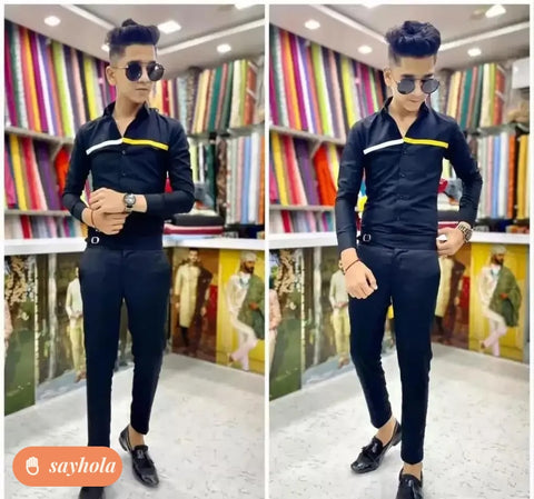 unstitched polycotton shirt and cotton blend trouser fabric