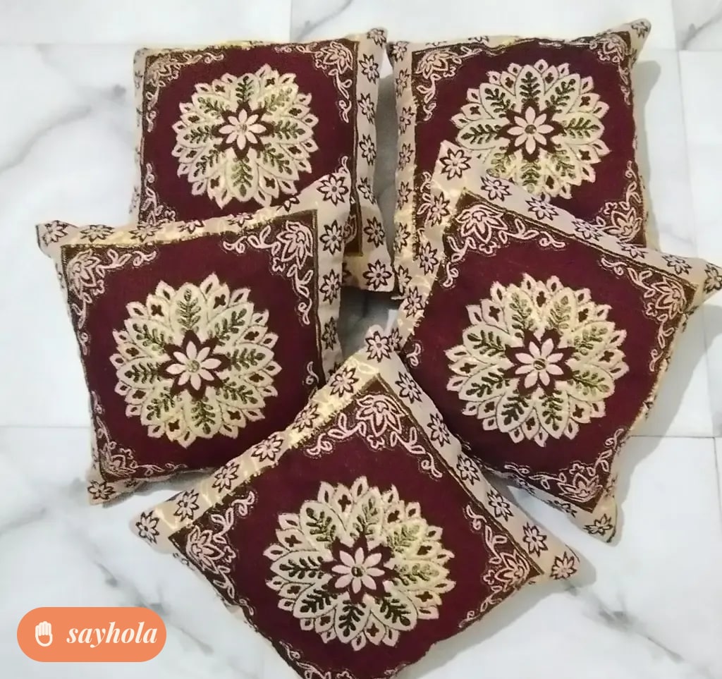 classic floral cotton blend cushion covers set of 5