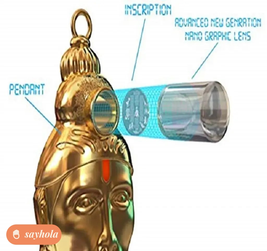 hanuman chalisa yantra locket with gold plated chain