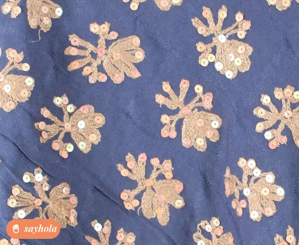 embroidered viscose rayon shawl 2m length