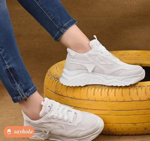 women's casual lace-up shoes in synthetic leather