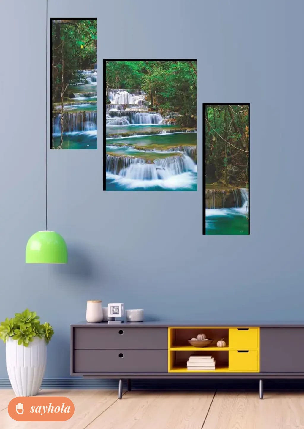 set of 3 modern art wall paintings