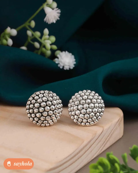 silver plated adjustable earring for women