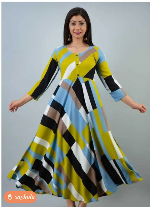 aishani drishya printed rayon kurti