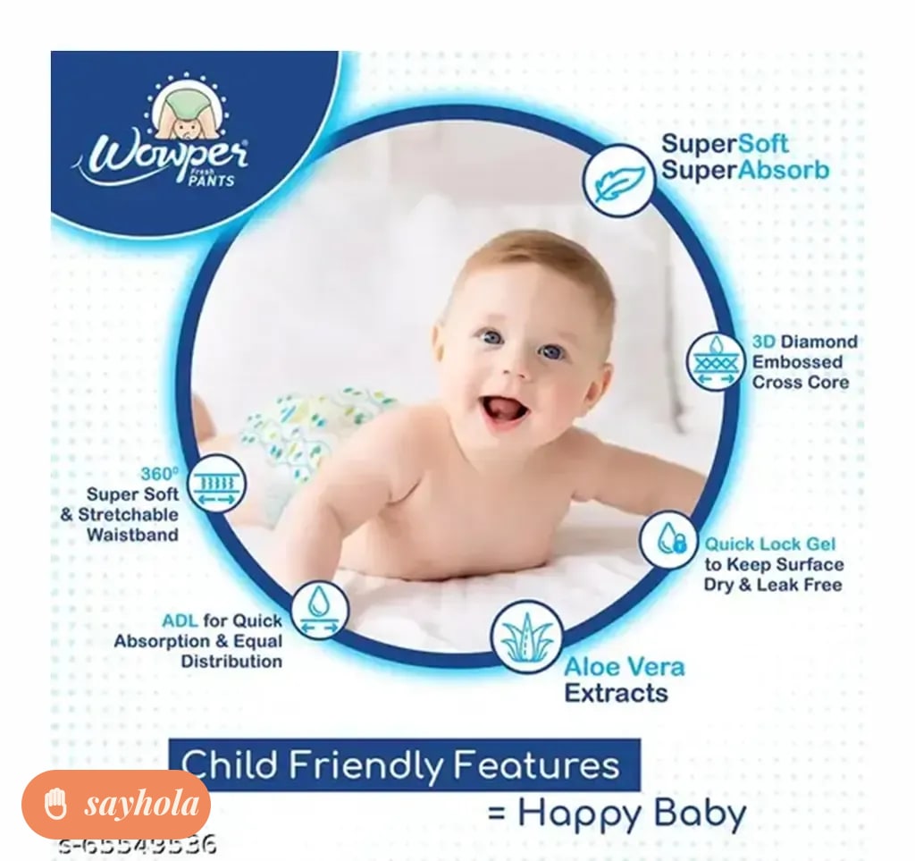 wowper fresh baby diaper pants small 4-8 kg