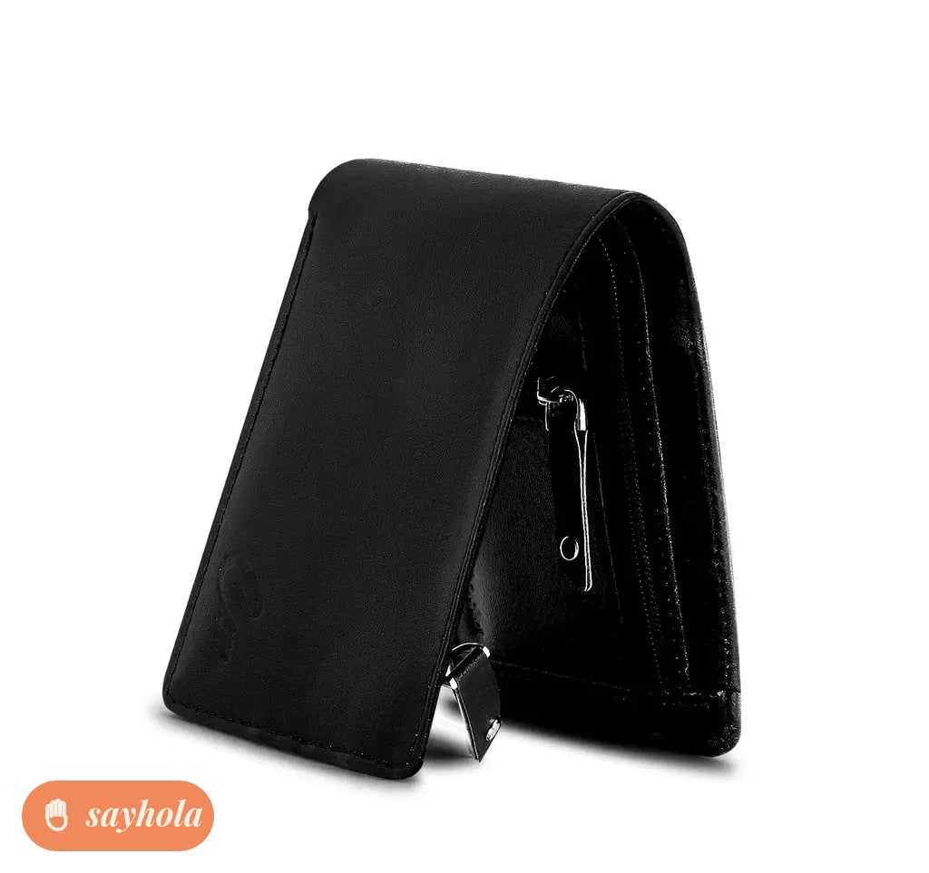 classic two zip wallet for men