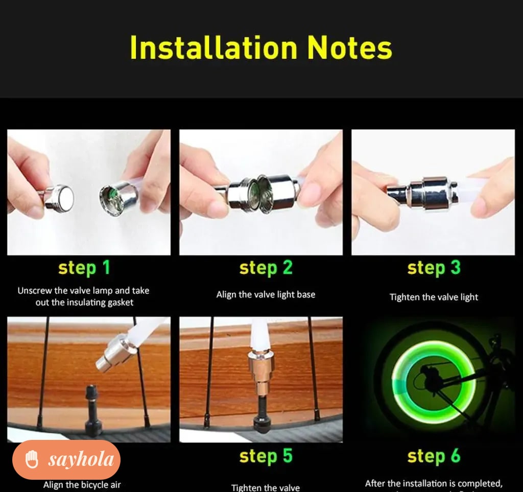 led valve light for bike and car tyres