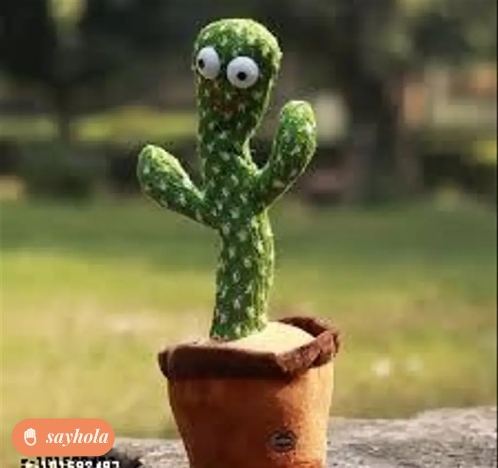 talking dancing cactus plush toy green