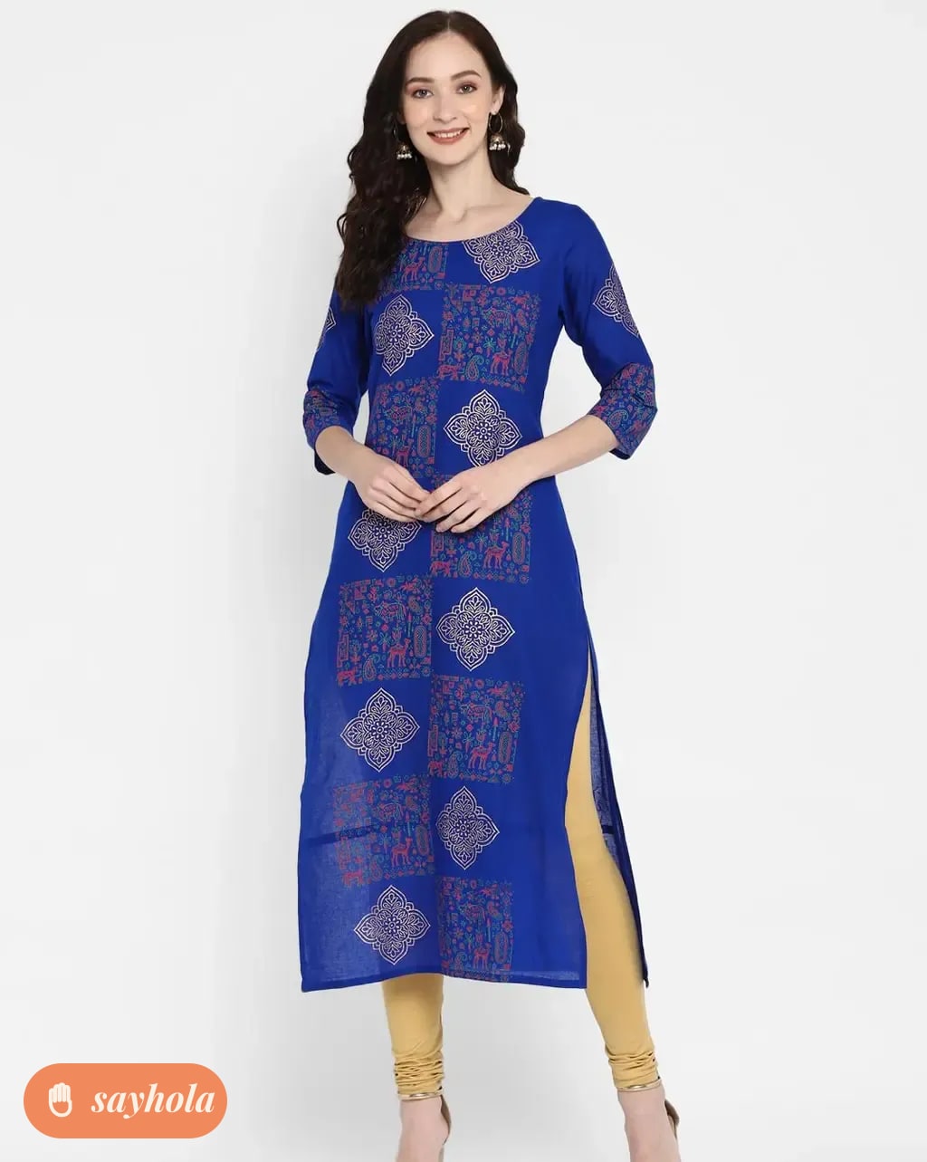 cotton hand block print kurta for women
