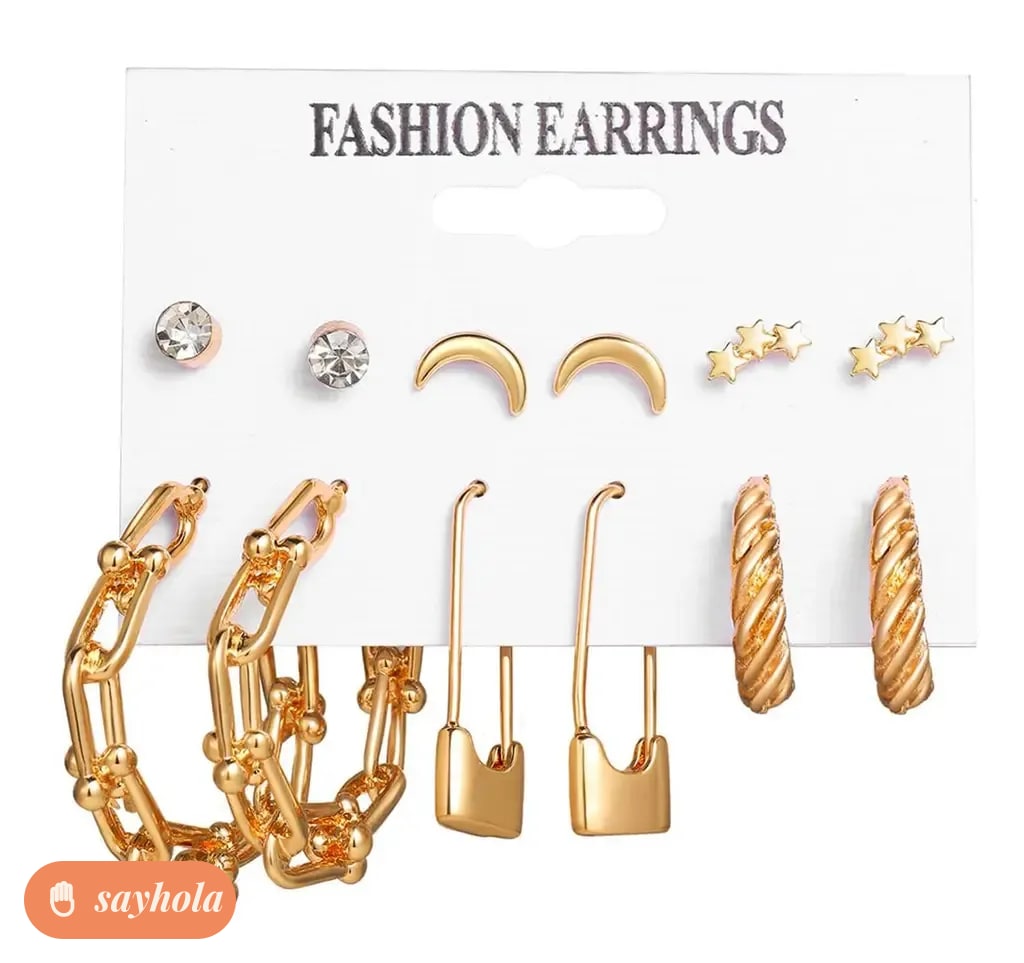 gold plated hoop earrings set with multicolored crystals