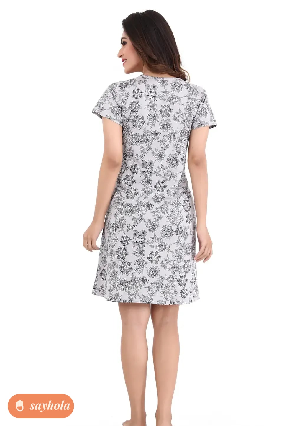 women's printed cotton short nighty