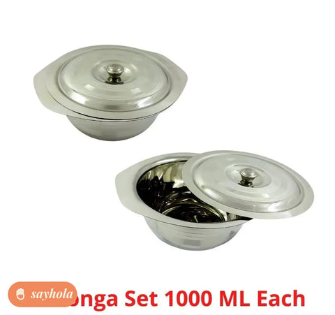 stainless steel serving bowl set with lids 1000 ml