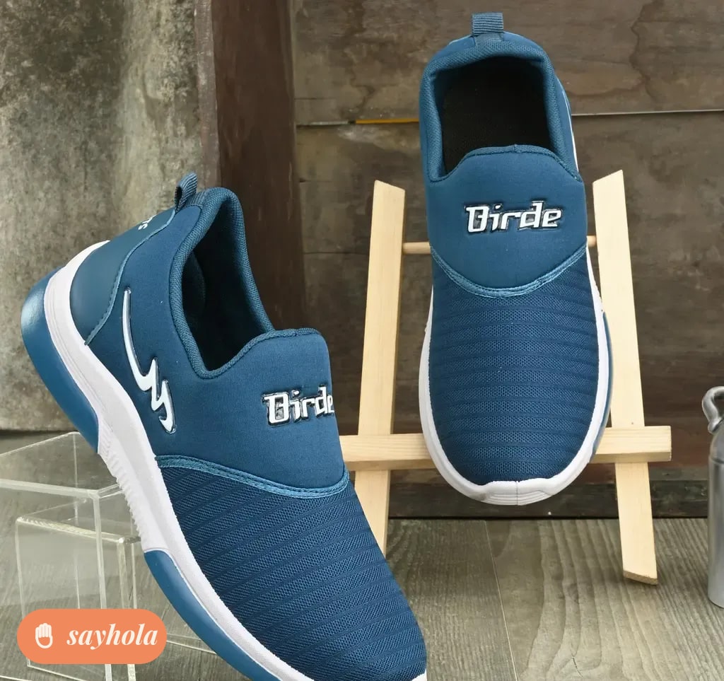 black mesh lace-up sports shoes for men