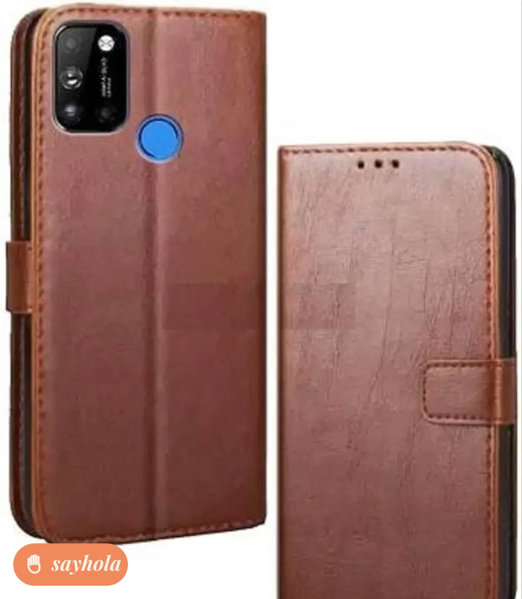 leather finish flip cover for lg w41 pro