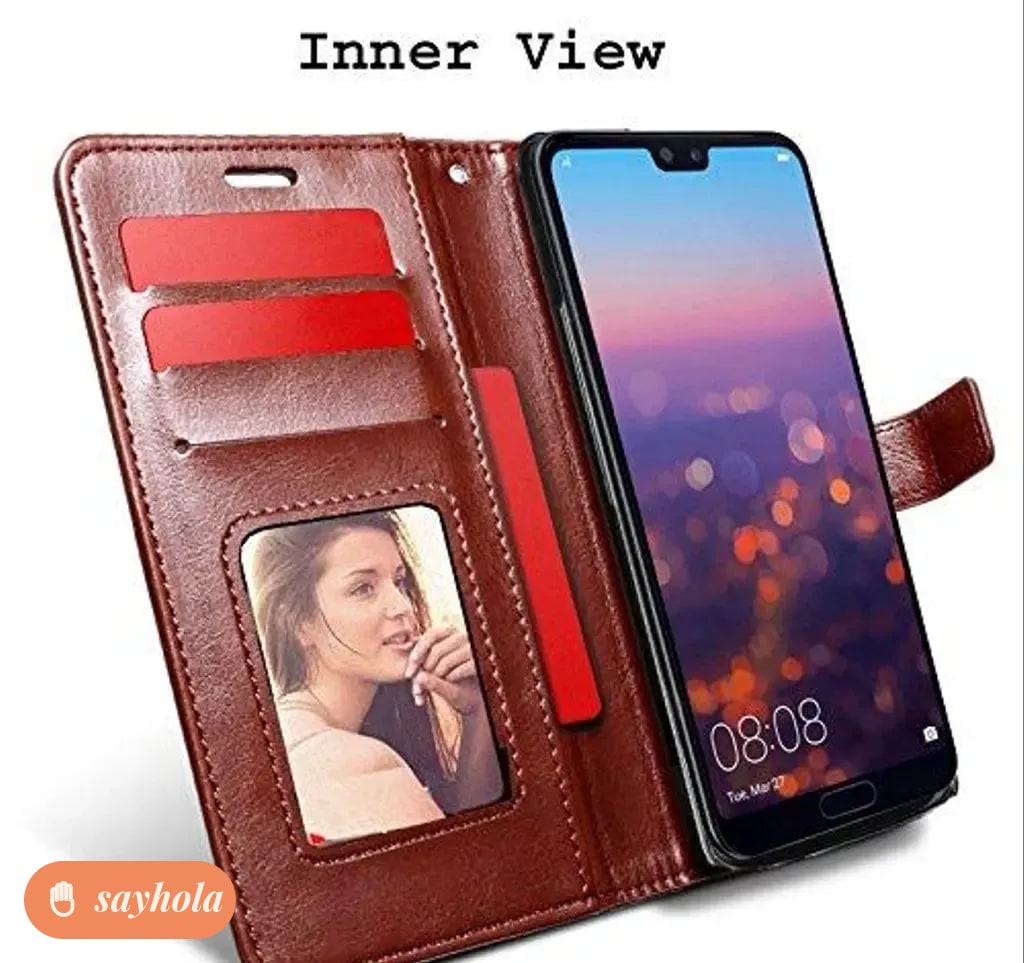 leather finish flip cover for lg w41 pro