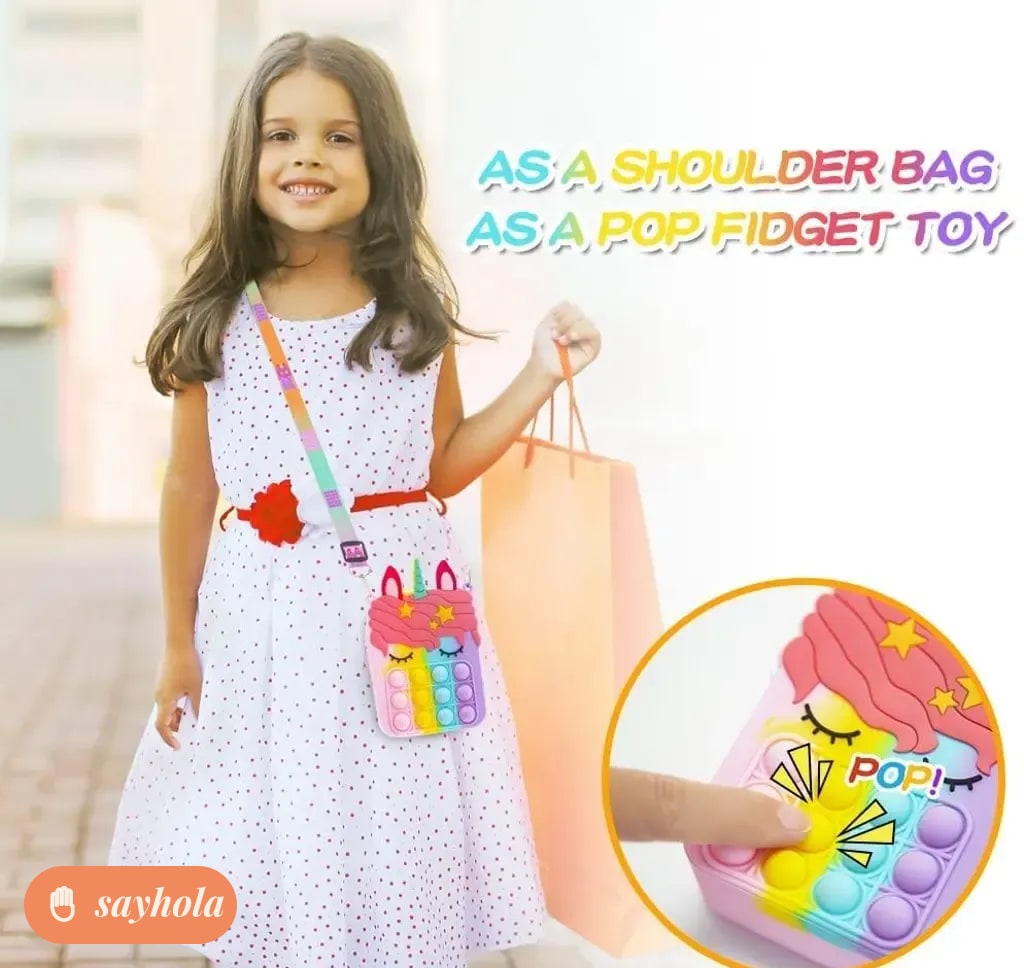 pop it unicorn sling bag for kids