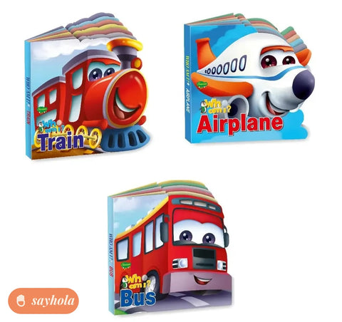 set of 3 board books about vehicles for kids
