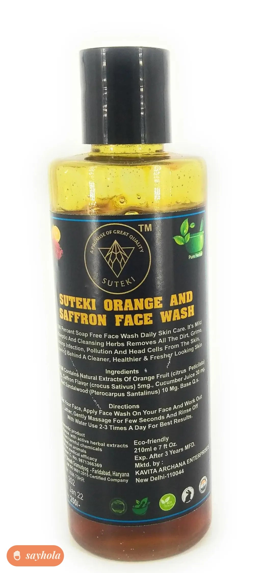 herbal orange and saffron face wash
