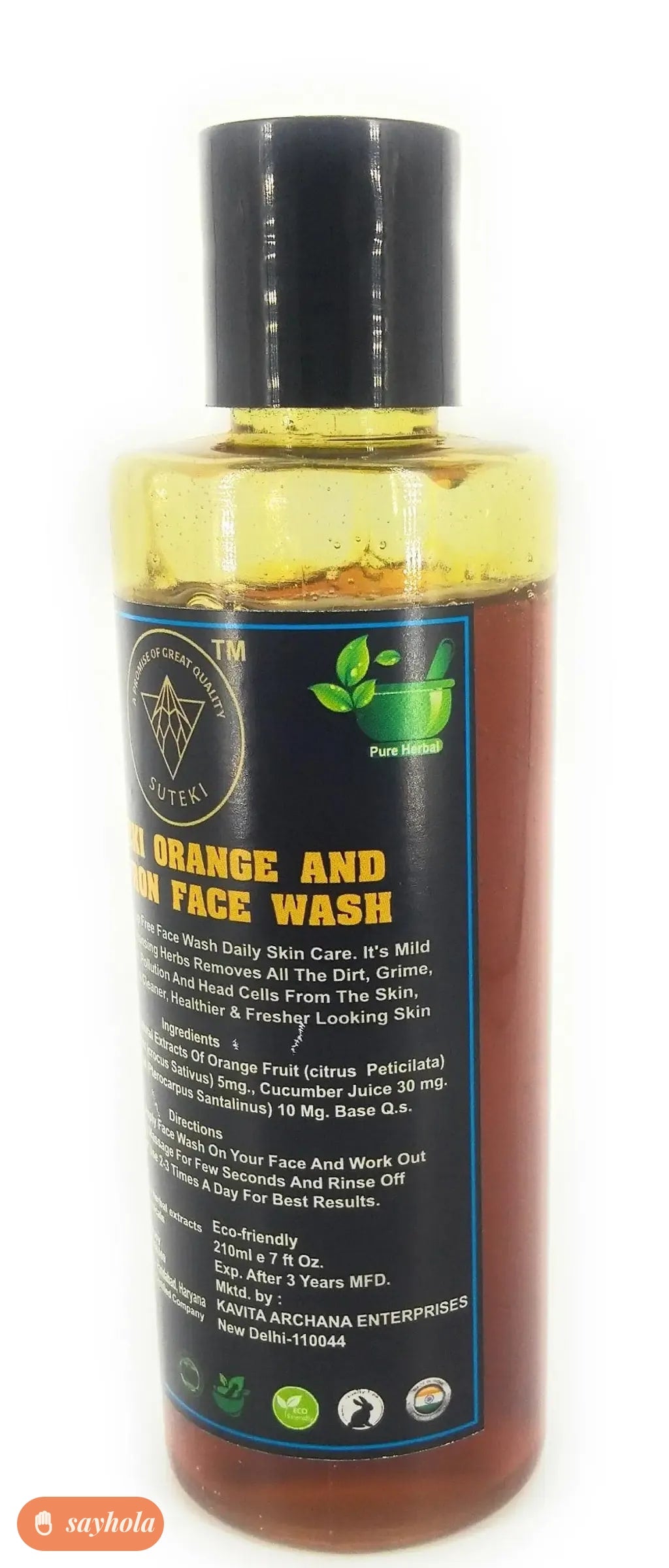herbal orange and saffron face wash