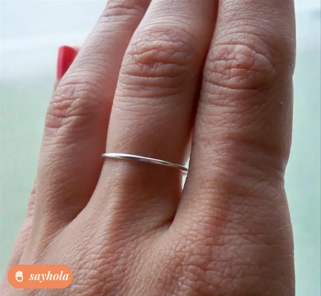 sterling silver round stack band 1mm