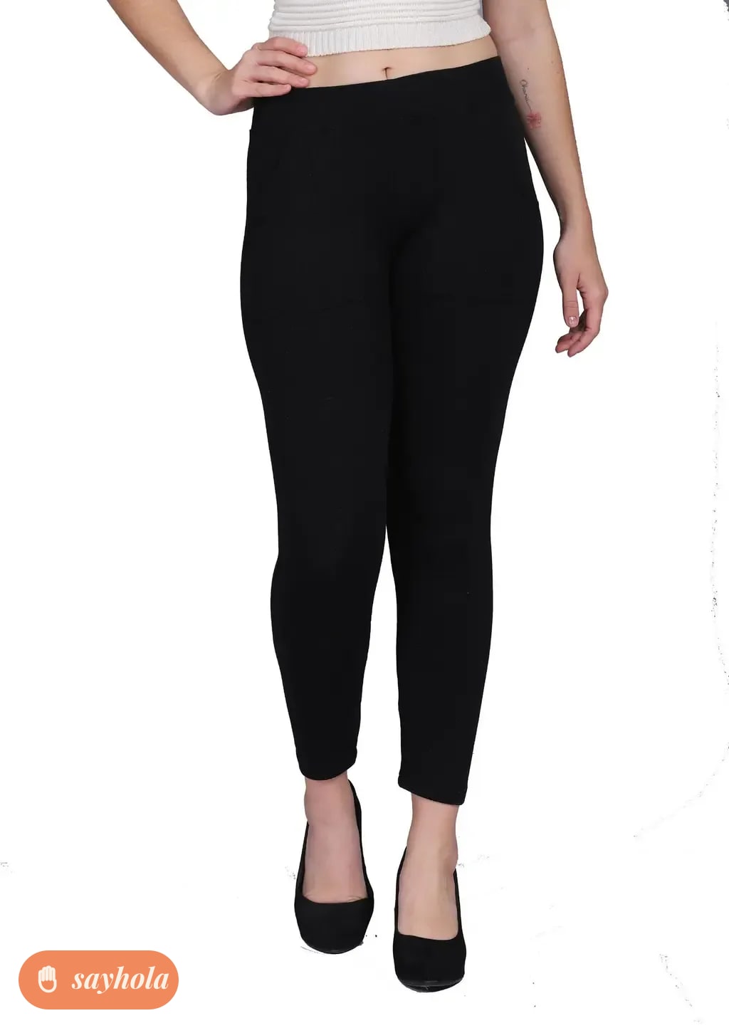 women's cotton blend high waist jeggings with pockets