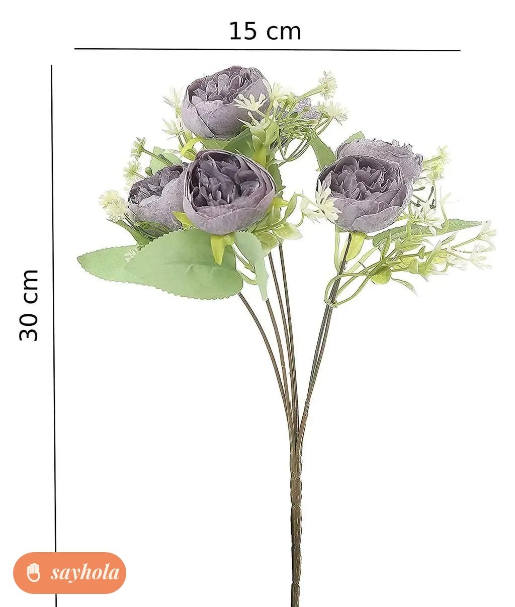 purple artificial piano rose flower for decor