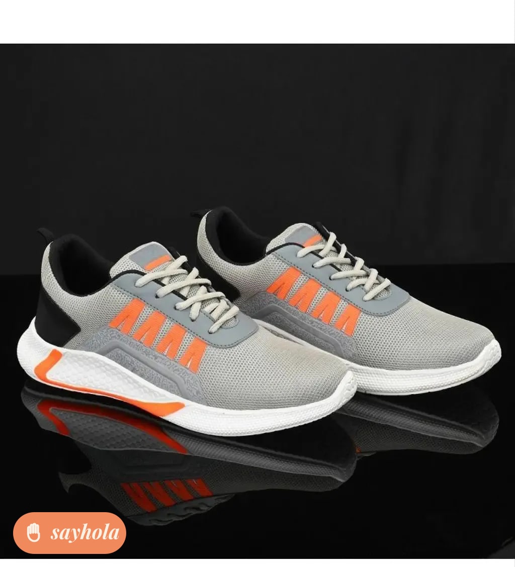 fortiva smart grey orange mesh sneakers