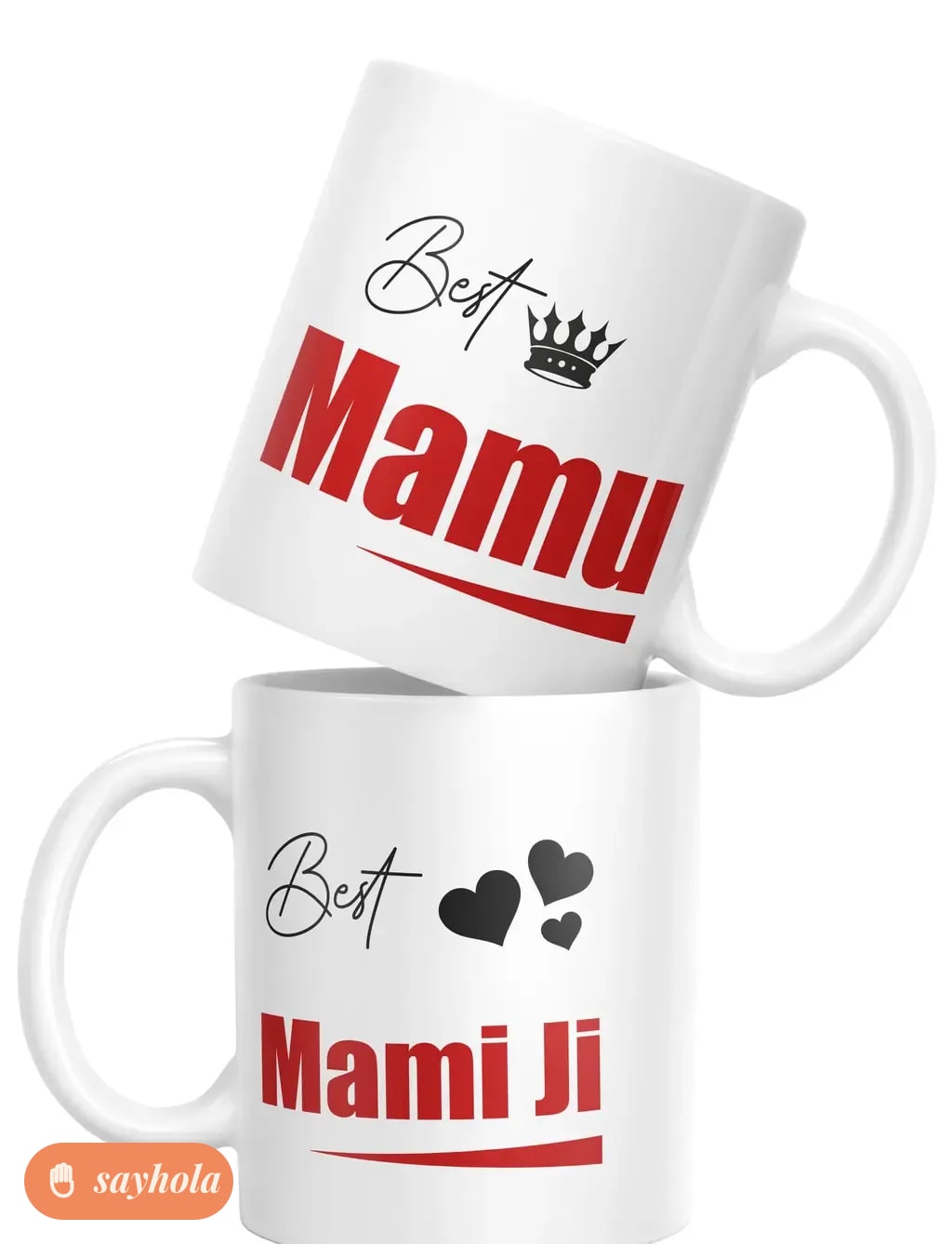 printed mamu & mami ji ceramic coffee mug set of 2