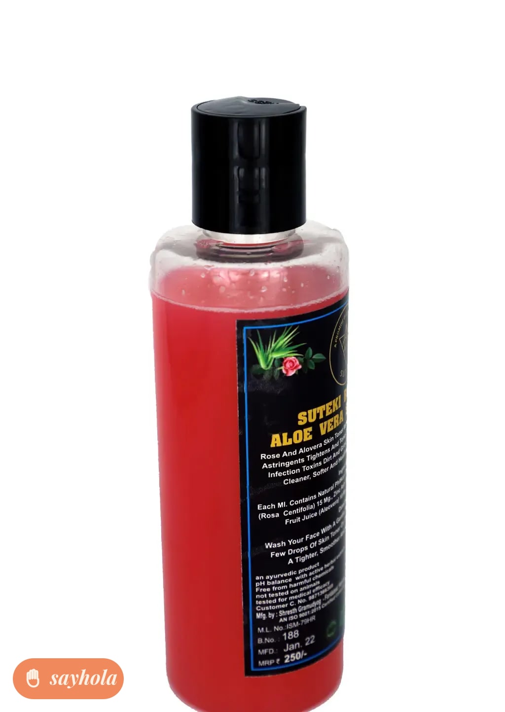 herbal rose and aloe vera skin toner 210ml
