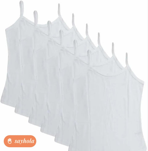 cotton slips pack of 6 in white