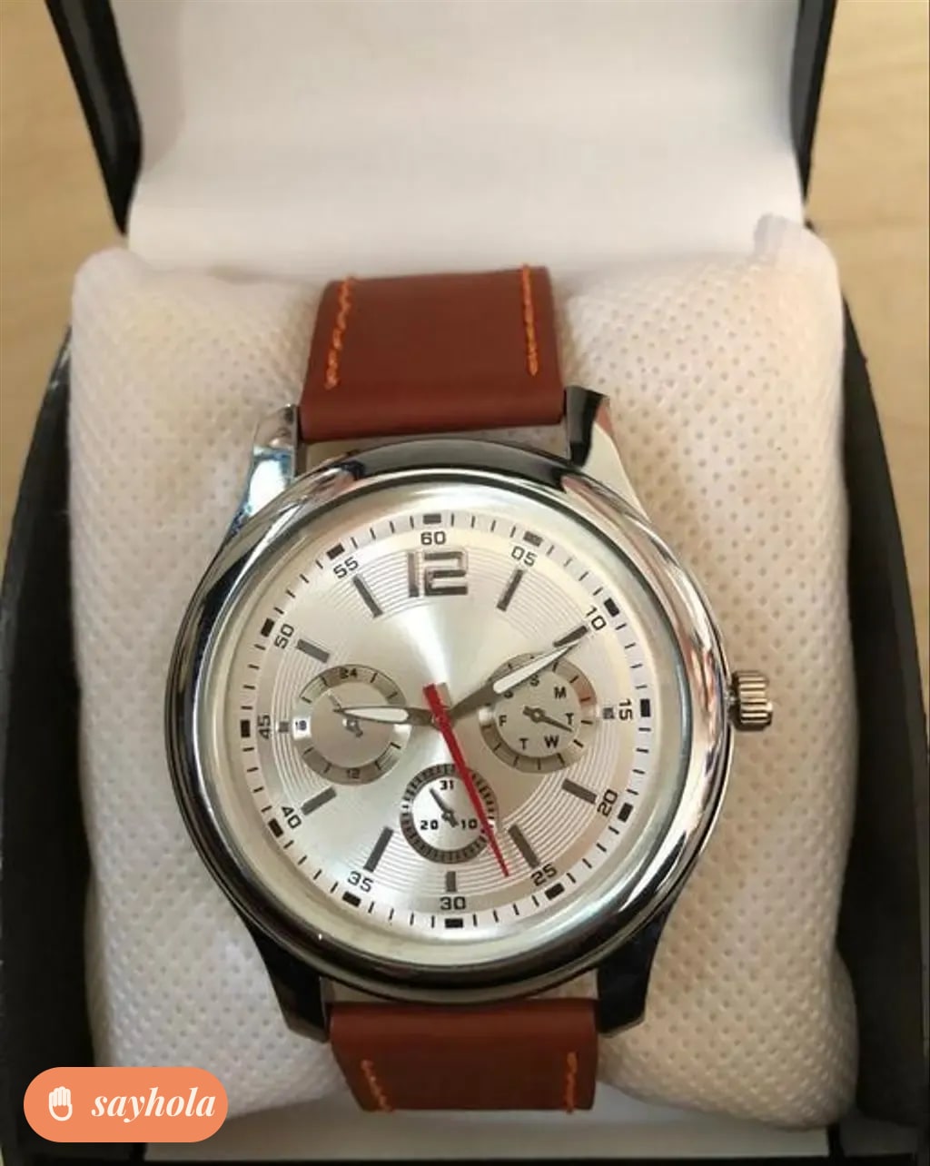 cnnix leather strap men's analog watch