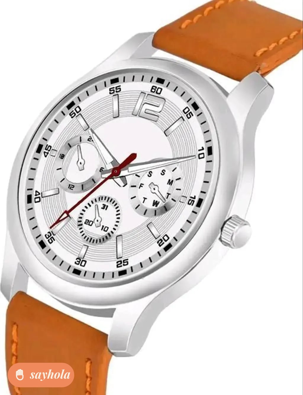 cnnix leather strap men's analog watch
