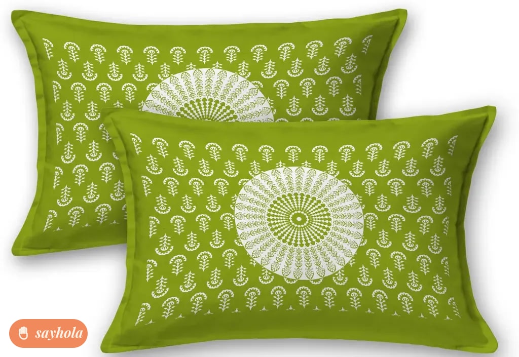 double cotton bedsheet with two pillow covers