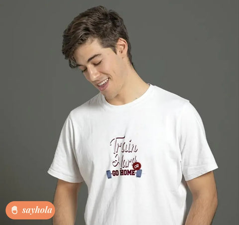 100% cotton round neck half sleeve t-shirt for men