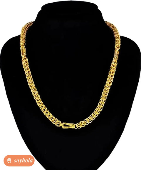 micro gold plated interlinked chain for men