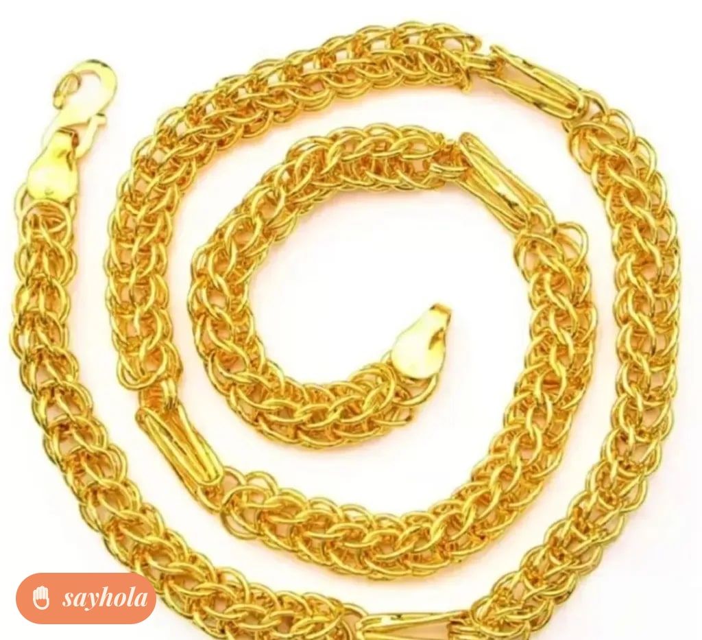 micro gold plated interlinked chain for men