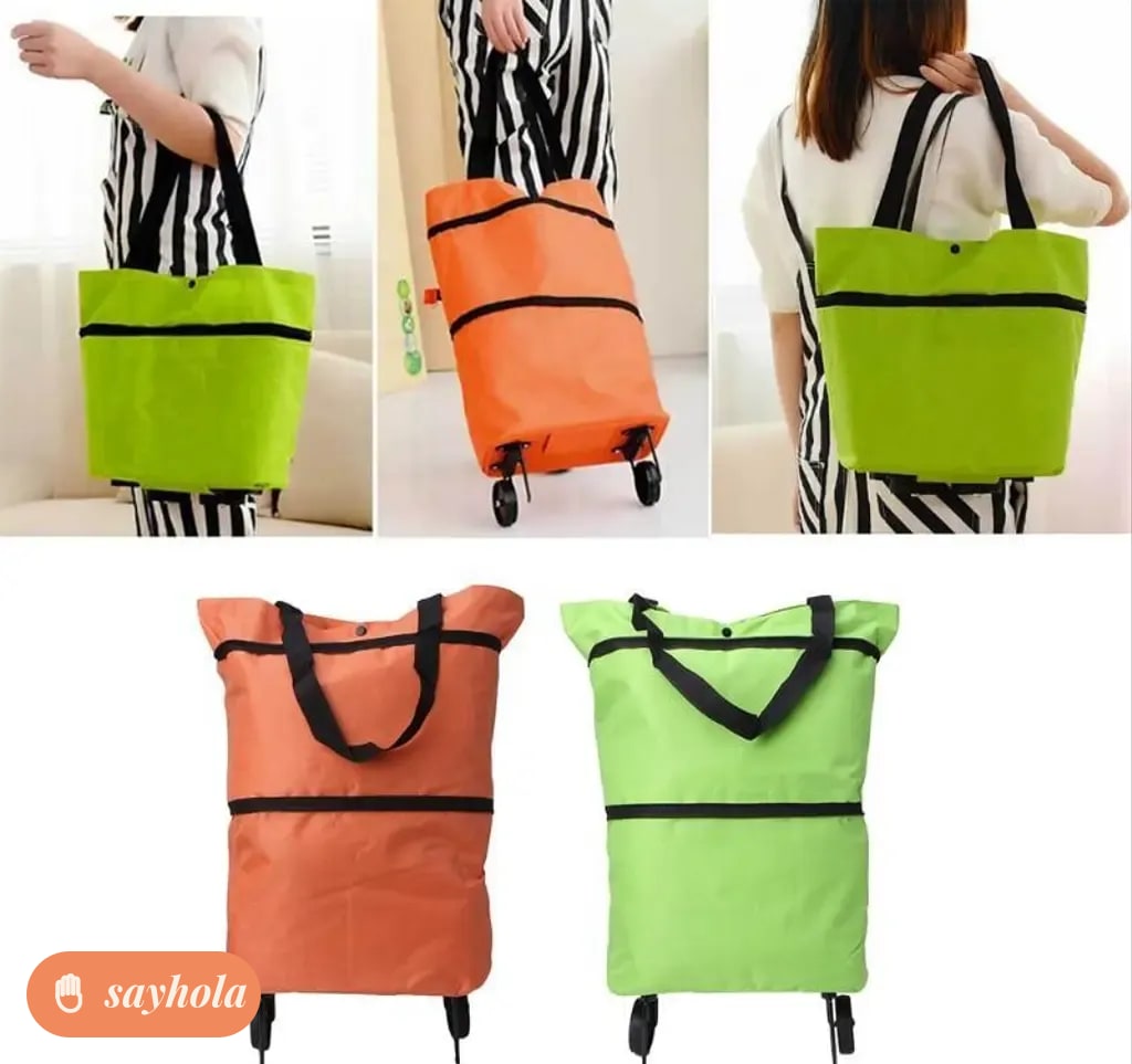 foldable shopping trolley bag with wheels