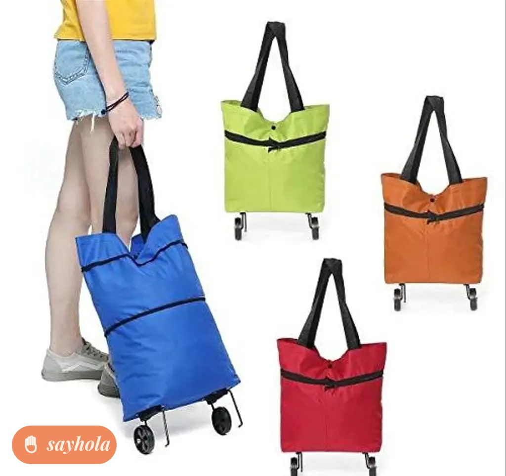 foldable shopping trolley bag with wheels