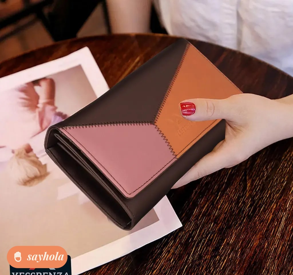 casual faux leather clutch with multiple card slots