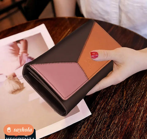 casual faux leather clutch with multiple card slots