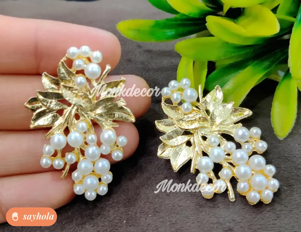 gold plated adjustable earrings with beads