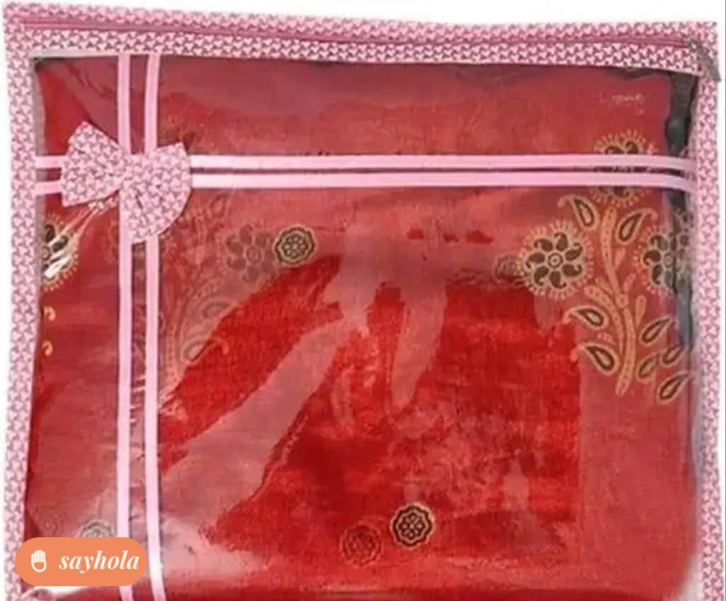 non-woven saree cover with transparent window