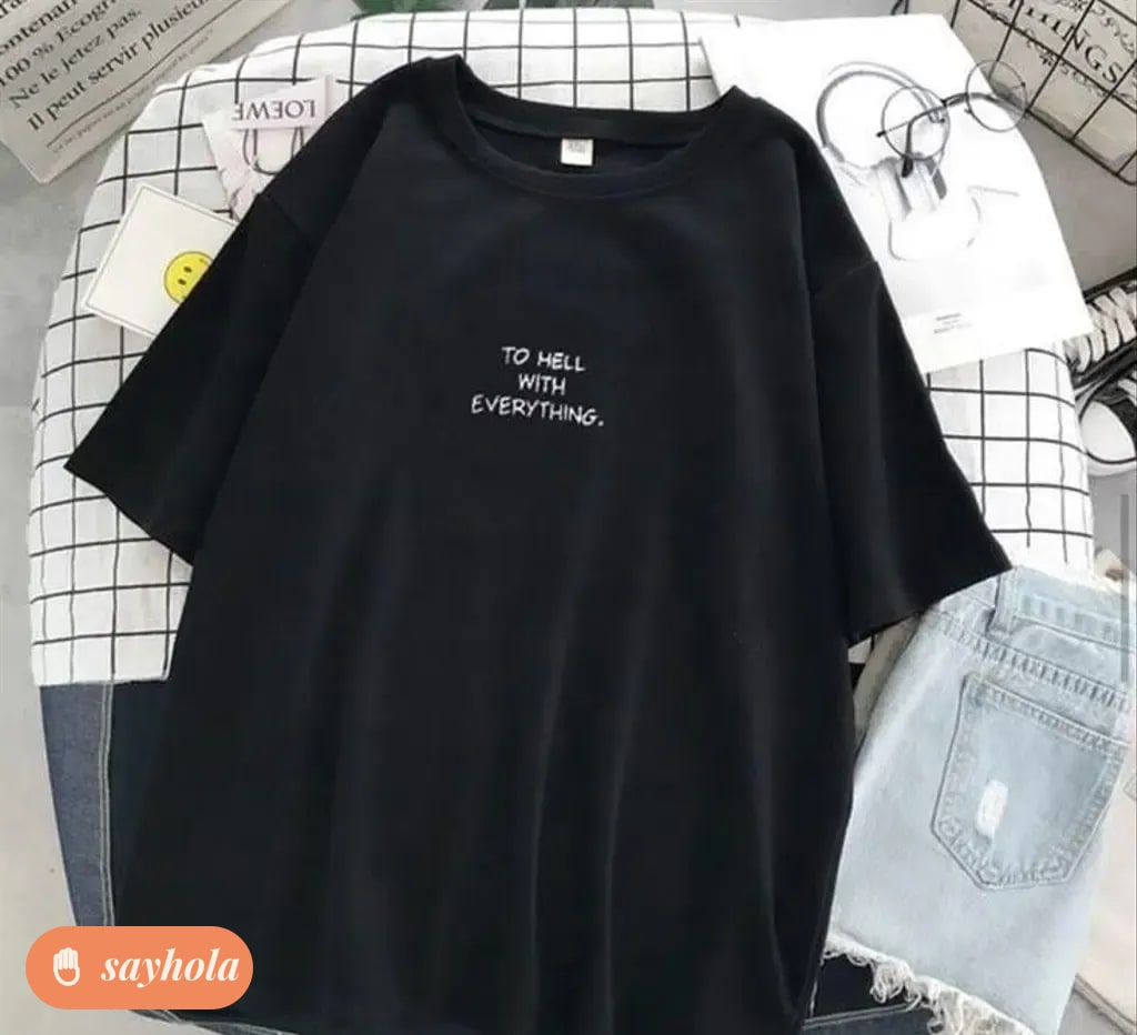 black printed boxy t-shirt
