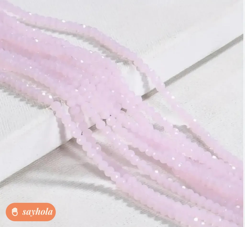 light pink 4mm crystal glass beads pack of 250
