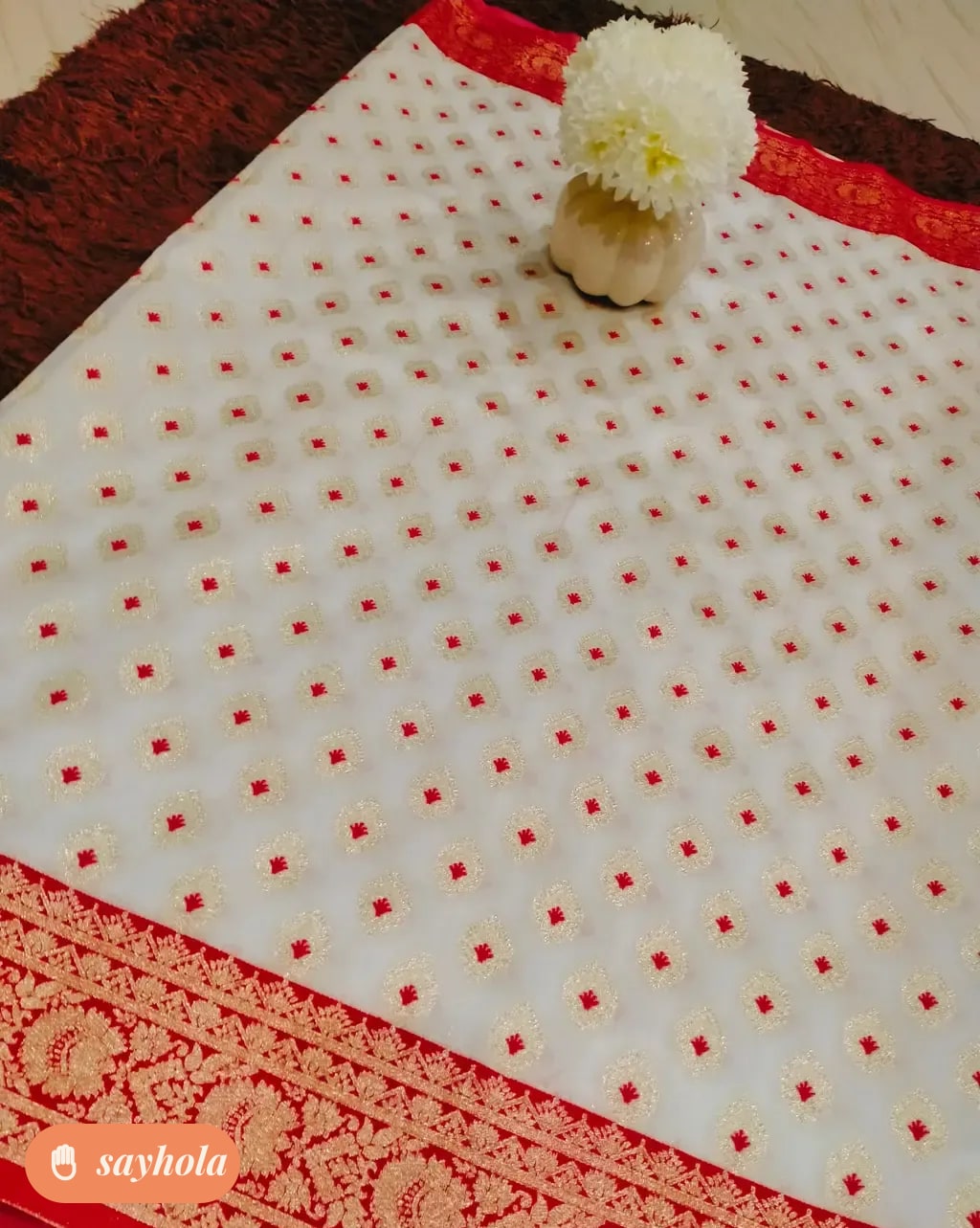 banarasi silk saree with all over boota print