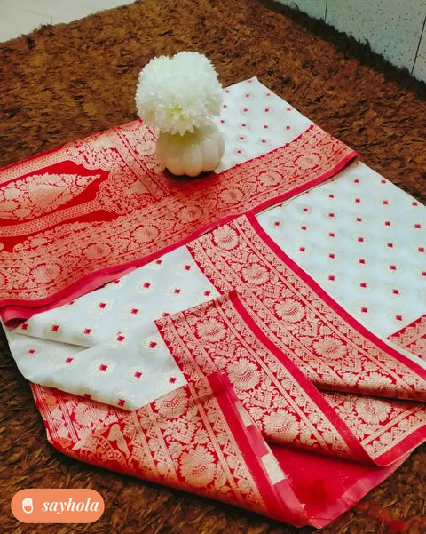 banarasi silk saree with all over boota print
